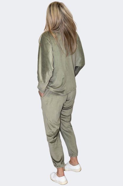 Olive | CloudSoft Suede Knit Lounge Set