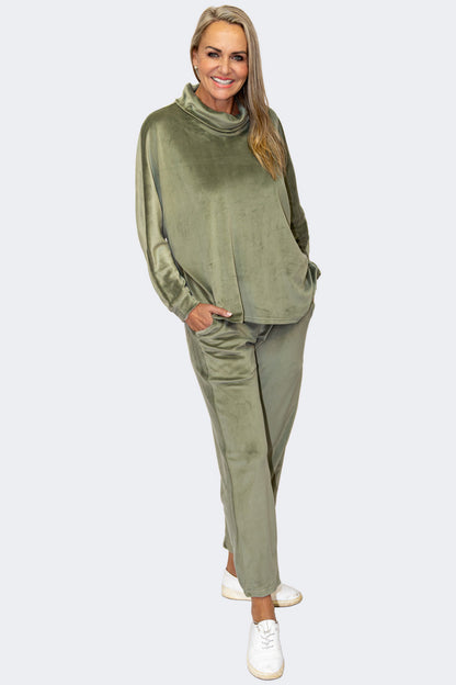 Olive | CloudSoft Suede Knit Lounge Set